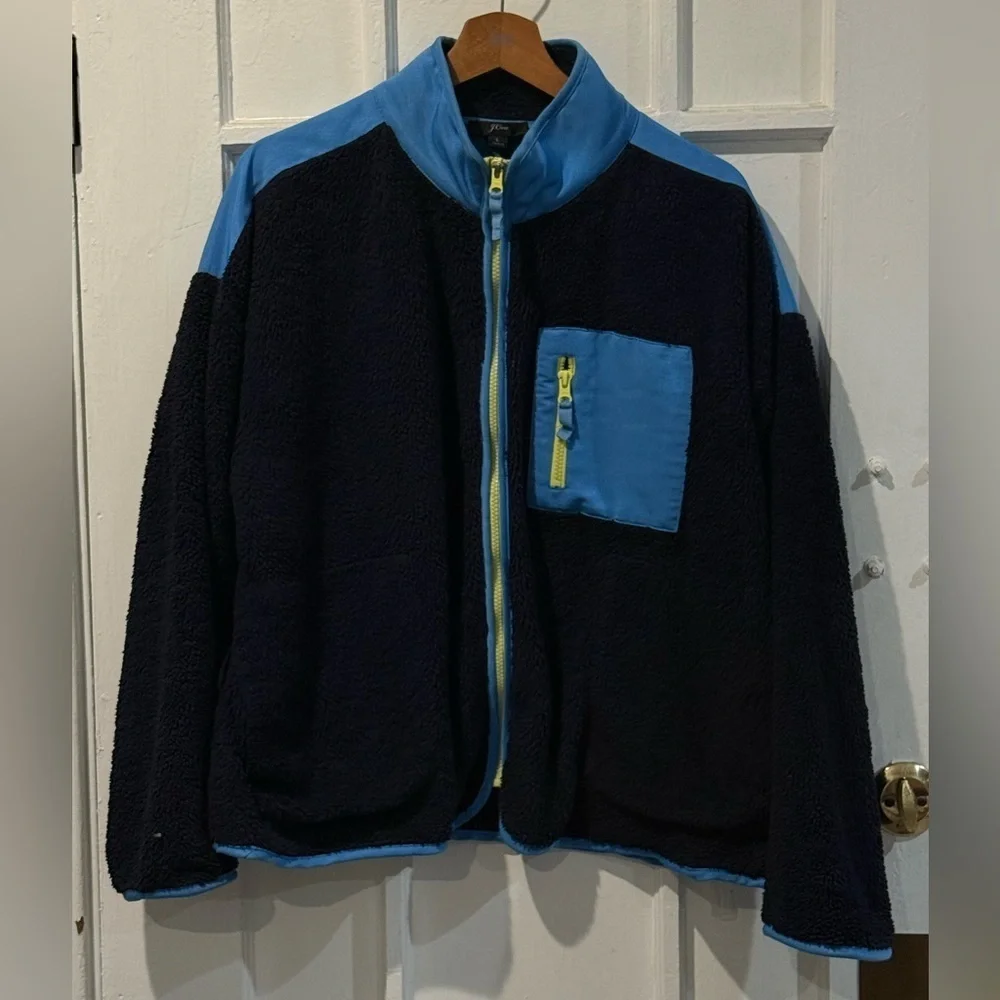 J. Crew Blue and Black Puffer Jacket
